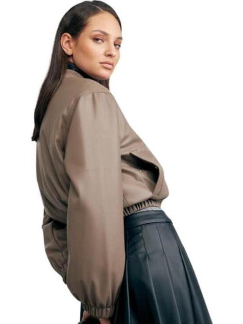 CHAMARRA BOMBER BEIGE HOLLY LAND - Imagen 4