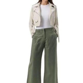 CHAMARRA ESTILO BIKER DE PU MARFIL HOLLY LAND