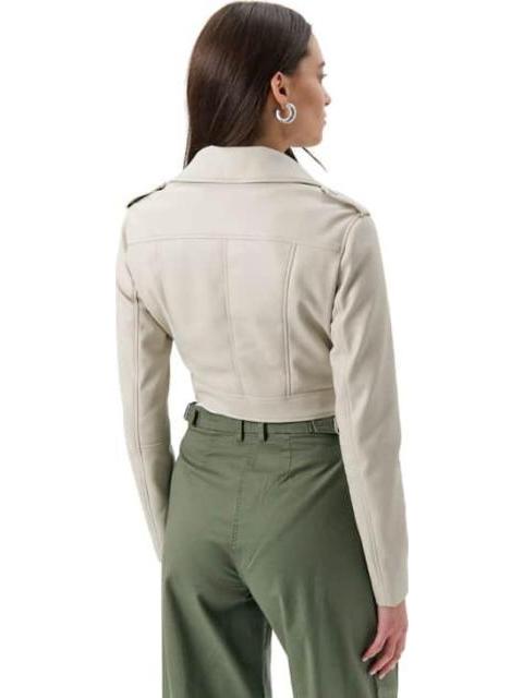 CHAMARRA ESTILO BIKER DE PU MARFIL HOLLY LAND - Imagen 3