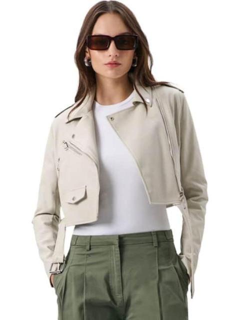 CHAMARRA ESTILO BIKER DE PU MARFIL HOLLY LAND - Imagen 5