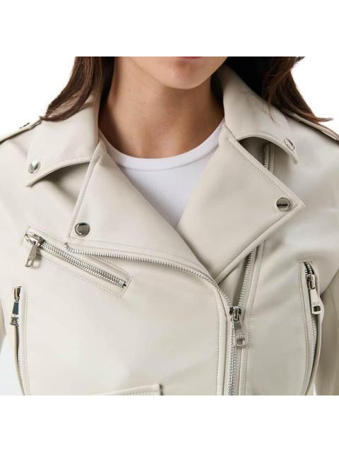 CHAMARRA ESTILO BIKER DE PU MARFIL HOLLY LAND - Imagen 6