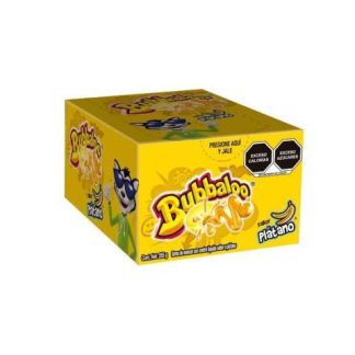 CHICLE CON RELLENO LIQUIDO BUBBALOO SABOR PLATANO CON 47 PIEZAS