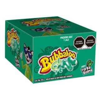 CHICLE CON RELLENO LIQUIDO BUBBALOO SABOR YERBABUENA CON 47 PIEZAS