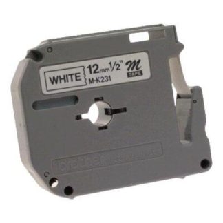 CINTA BROTHER M231 NEGRO SOBRE BLANCO 12MM X 8M