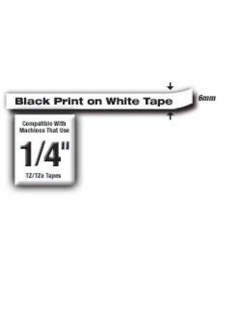 CINTA BROTHER TZE211 NEGRO EN BLANCO 6MM X 8M - Imagen 5