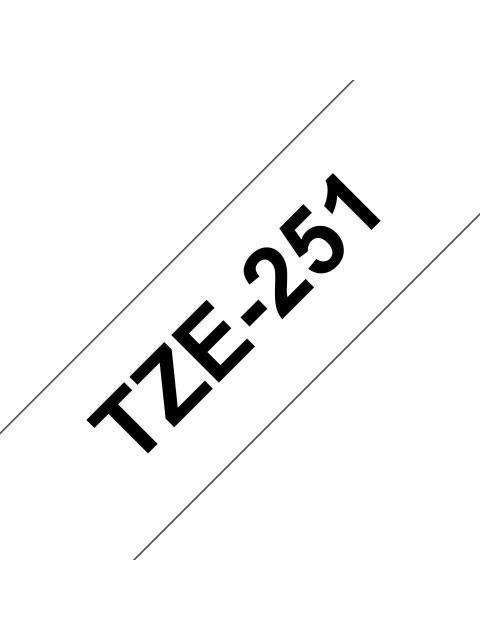 CINTA BROTHER TZE251 NEGRO EN BLANCO 24MM X 8M SIN EXTRA FUERTE - Imagen 3