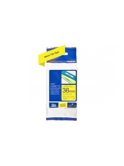 CINTA BROTHER TZE-661 NEGRO SOBRE AMARILLO 36MM X 8M