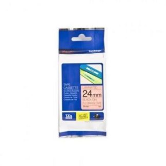 CINTA BROTHER TZEB51 - TEXTO NEGRO SOBRE FONDO NARANJA FLUORESCENTE - 24MM X 5MTS.