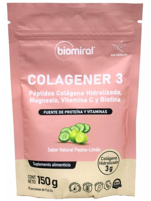 COLAGENO MAGNESIO VIT C BIOTINA PEPINO LIMON 150 G BIOMIRAL