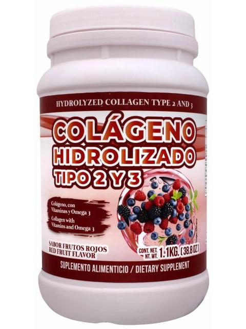 COLAGENO TIPO 2 Y 3 FRUTOS ROJOS 1.1 KG HERBOLARIA SALUDABLE