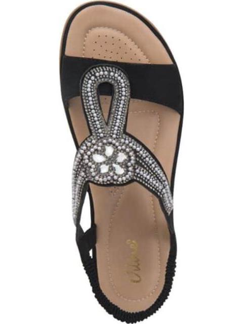 SANDALIA CONFORT CON BRILLOS NEGRO VI LINE - Imagen 5