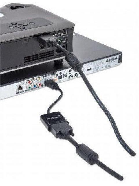 MANHATTAN ADAPTADOR HDMI MACHO - VGA HEMBRA 22CM NEGRO - Imagen 3