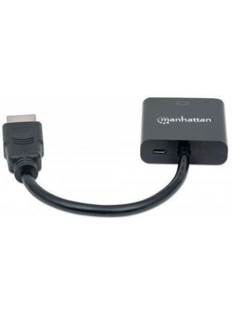MANHATTAN ADAPTADOR HDMI MACHO - VGA HEMBRA 22CM NEGRO - Imagen 4