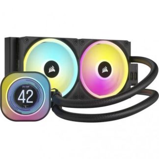 CORSAIR ICUE LINK H100I LCD RGB ENFRIAMIENTO LIQUIDO PARA CPU 2X 120MM HASTA 2400RPM NEGRO