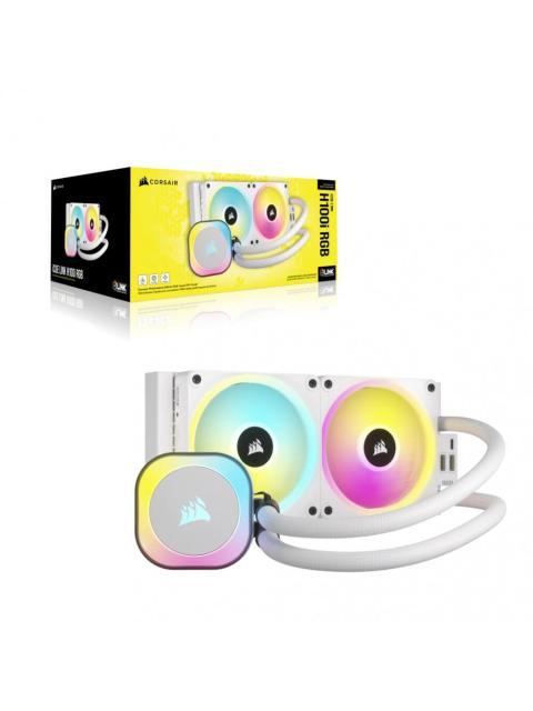 CORSAIR ICUE LINK H100I RGB AIO ENFRIAMIENTO LIQUIDO PARA CPU 2X 120MM HASTA 2400RPM BLANCO - Imagen 9