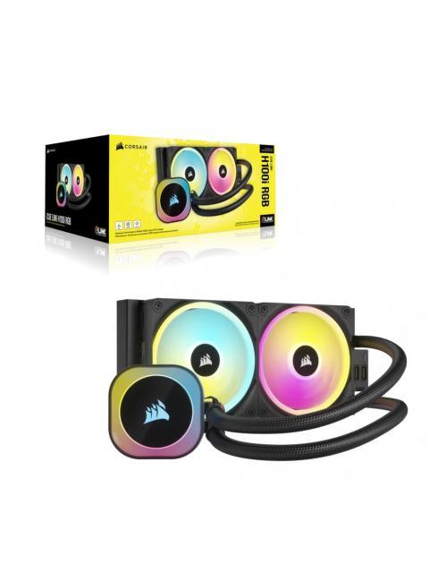 CORSAIR ICUE LINK H100I RGB AIO ENFRIAMIENTO LIQUIDO PARA CPU 2X 120MM HASTA 2400RPM NEGRO - Imagen 9