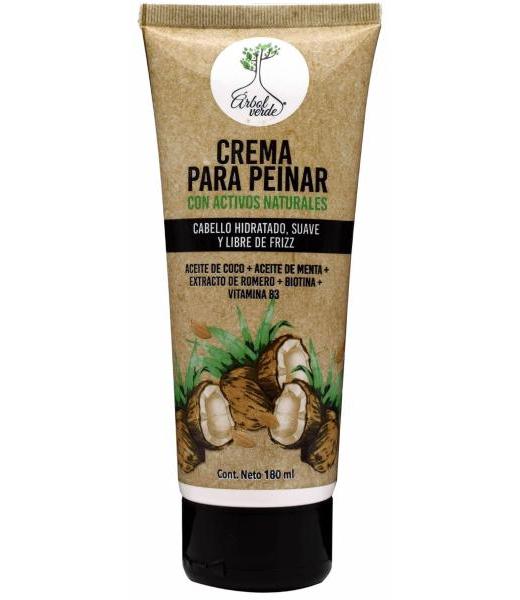 CREMA PARA PEINAR CON ACEITE DE COCO 180 ML ARBOL VERDE