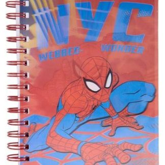 CUADERNO LENTICULAR CON STICKERS Y SEPARADORES ROJO SPIDERMAN