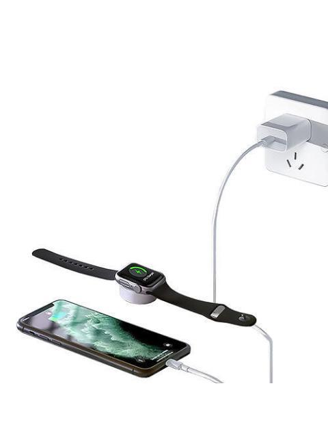 D-BUGG CABLE DE CARGA 2 EN 1 LIGHTNING - CARGADOR INALAMBRICO 1 METRO BLANCO - Imagen 3