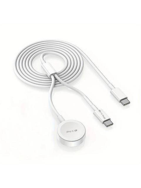 D-BUGG CABLE DE CARGA 2 EN 1 LIGHTNING - CARGADOR INALAMBRICO 1 METRO BLANCO - Imagen 5