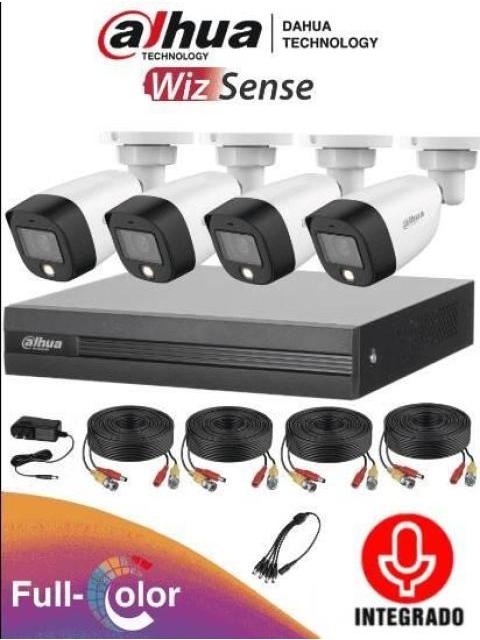 DAHUA FULLCOLORKITA KIT DE 4 CANALES FULL COLOR 2 MP CON AUDIO 1XVR 4CH. INCLUYE 4 CAMARAS FULL COLOR 2 MP CON MICROFONO SISTEMA DE 4 CANALE +1 IP