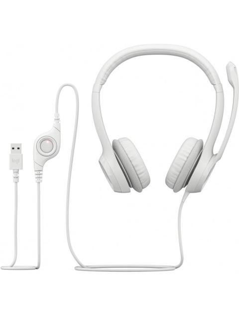 LOGITECH AUDIFONOS CON MICROFONO H390 ALAMBRICO 1.9 METROS USB BLANCO - Imagen 5