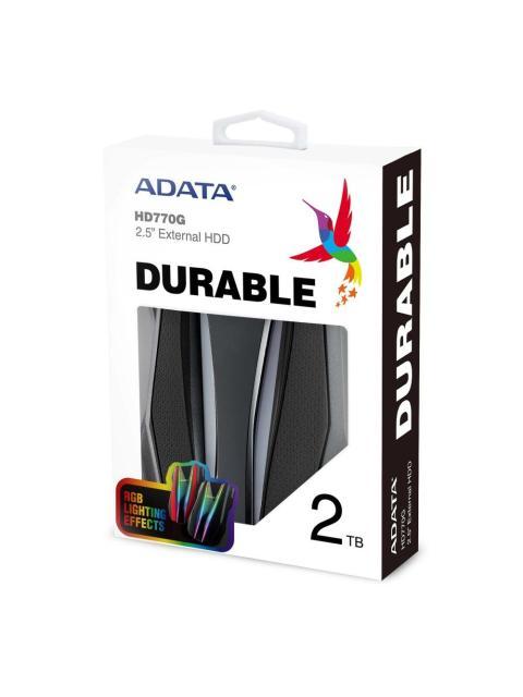 DISCO DURO EXTERNO ADATA HD770G RGB 2.5 2TB USB NEGRO A PRUEBA DE AGUA POLVO Y GOLPES - Imagen 6