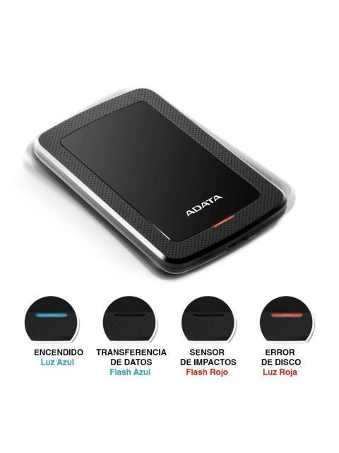DISCO DURO EXTERNO ADATA HV300 2.5 2TB USB 3.1 NEGRO - PARA MAC-PC - Imagen 2
