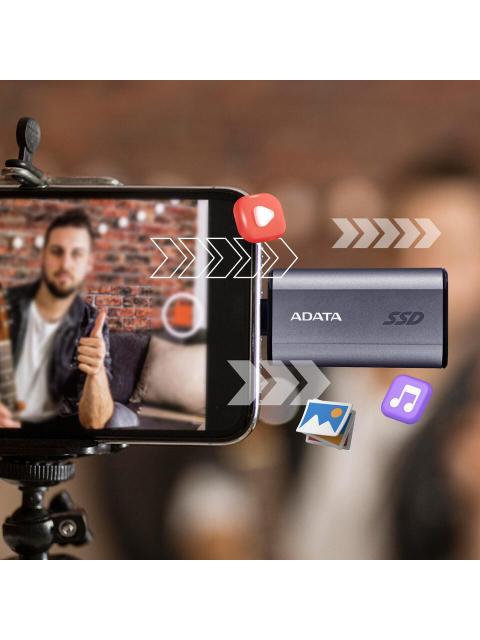 DISCO DURO EXTERNO ADATA SC750 3.5 2TB USB-C 3.1 GRIS RESISTENTE A POLVO PARA PC - Imagen 7