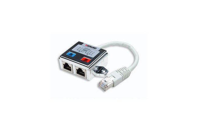 INTELLINET ADAPTADOR RJ-45 MACHO - 2X RJ-45 HEMBRA PLATA - Imagen 2