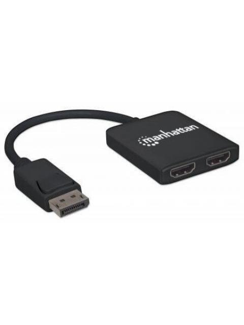 MANHATTAN DIVISOR DE VIDEO DISPLAYPORT MACHO - 2X HDMI HEMBRA NEGRO - Imagen 2