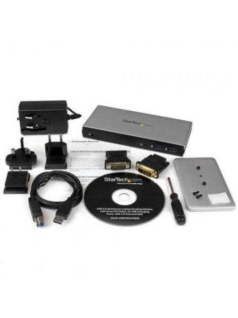 STARTECH REPLICADOR DE PUERTOS UNIVERSAL USB 3.0 PARA LAPTOP CON DVI DOBLE Y ETHERNET GIGABIT CON ADAPTADORES HDMI VGA - Imagen 3
