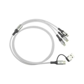 EASY LINE CABLE USB A MACHO - USB C-MICRO-USB B-LIGHTNING MACHO 1.2 METROS BLANCO