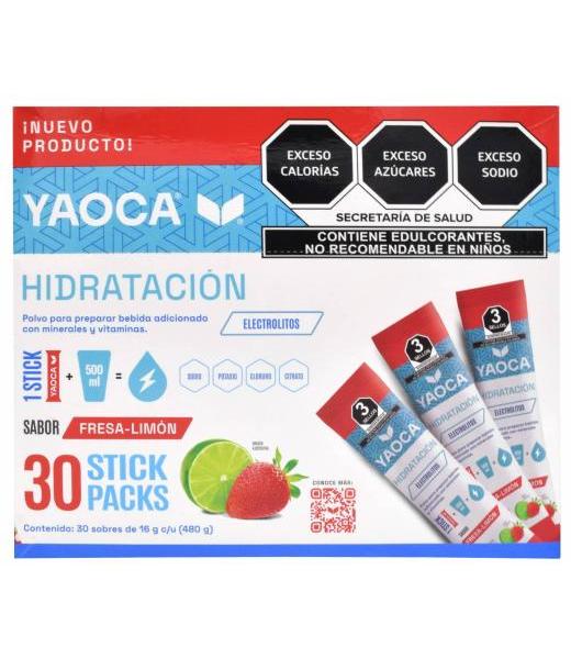 ELECTROLITOS FRESA LIMON 16 G YAOCA P 30