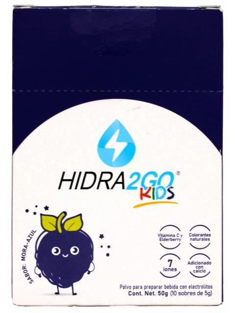 ELECTROLITOS KIDS MORA AZUL 5 G HIDRA2GO P 10