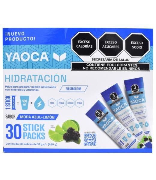 ELECTROLITOS MORA AZUL LIMON 16 G YAOCA P 30
