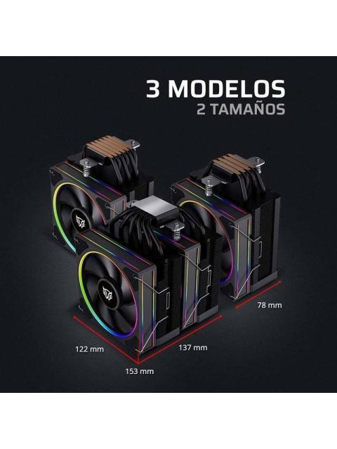 ENFRIAMIENTO DE AIRE BAMLAM RUSH HELIUX PRO HEX70 SISTEMA DE ENFRIAMIENTO DE AIRE DISIPADOR DE AIRE DOBLE ILUMINACION ARGB - Imagen 4