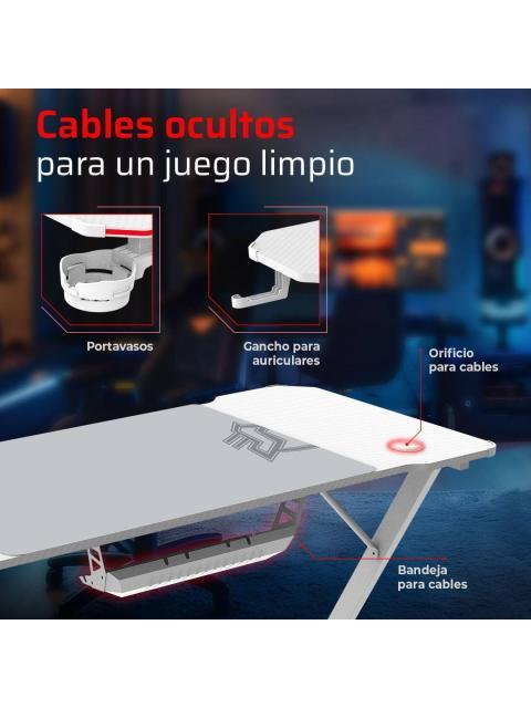 ESCRITORIO GAMER ERGONOMICO OLYMPUS SPOT GLOW MRX6000 BALAM RUSH LEGEND SERIES ESCRITORIO GAMER ERGONOMICO 140 X 60CM ILUMINACION RGB - Imagen 3