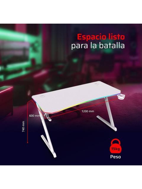 ESCRITORIO GAMER ERGONOMICO OLYMPUS SPOT GLOW PRO MRX8000 BALAM RUSH LEGEND SERIES ESCRITORIO GAMER ERGONOMICO 120 X 60CM ILUMINACION RGB PORTA VASOS - Imagen 3
