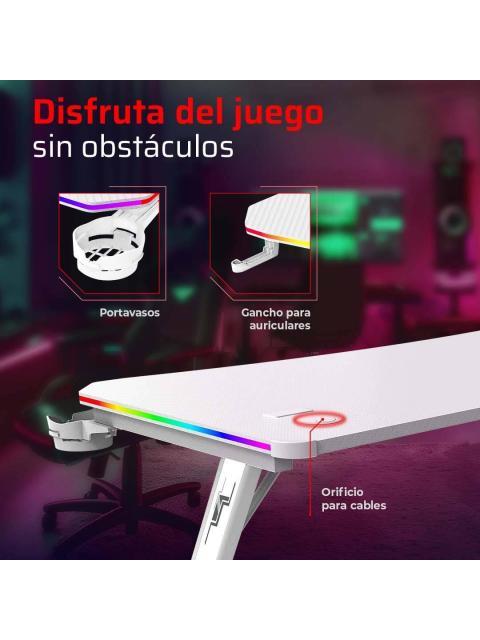 ESCRITORIO GAMER ERGONOMICO OLYMPUS SPOT GLOW PRO MRX8000 BALAM RUSH LEGEND SERIES ESCRITORIO GAMER ERGONOMICO 120 X 60CM ILUMINACION RGB PORTA VASOS - Imagen 4