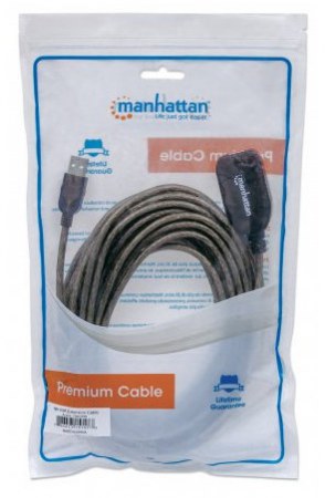 MANHATTAN CABLE USB A MACHO - USB A HEMBRA 10 METROS NEGRO - Imagen 4