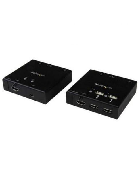 STARTECH EXTENSOR HDMI POR CABLE CAT6 CON HUB USB DE 4 PUERTOS 50M NEGRO - Imagen 2