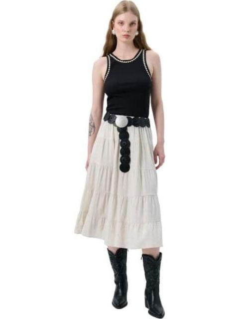 FALDA DE LINO BEIGE HOLLY LAND