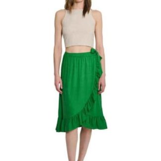 FALDA DE LINO CON VOLANTES VERDE HOLLY LAND
