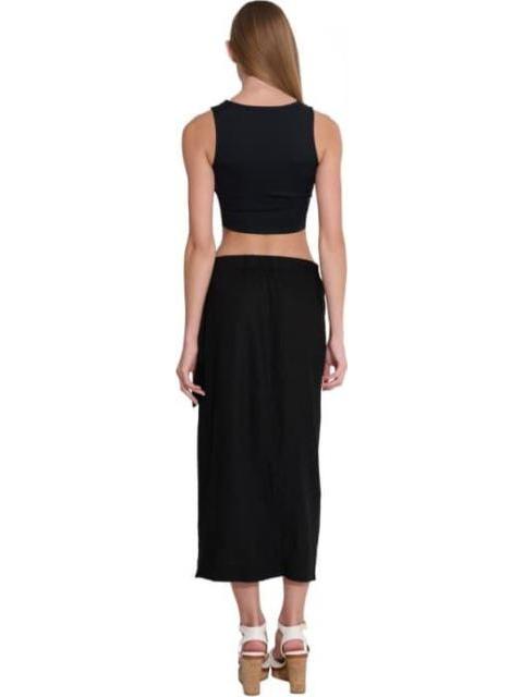 FALDA DE LINO CRUZADA NEGRO HOLLY LAND - Imagen 5
