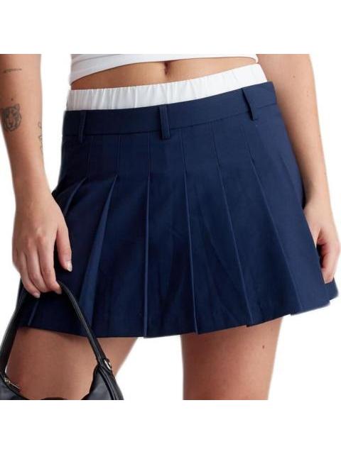 FALDA SHORT CINTURA ALTA AZUL MARINO HOLLY LAND - Imagen 3