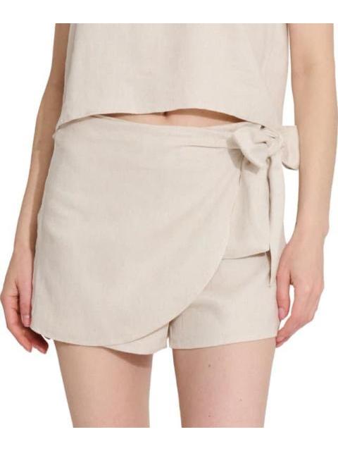 FALDA SHORT DE LINO BEIGE HOLLY LAND - Imagen 3