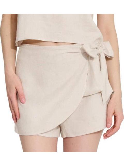 FALDA SHORT DE LINO BEIGE HOLLY LAND - Imagen 4