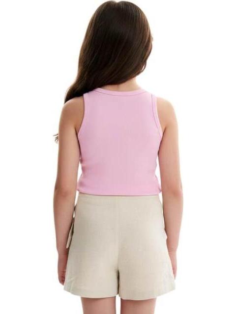 FALDA SHORT DE LINO BEIGE HOLLY LAND KIDS - Imagen 3