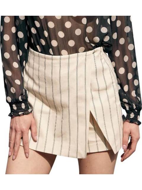 FALDA SHORT DE LINO BLANCO/NEGRO HOLLY LAND - Imagen 2